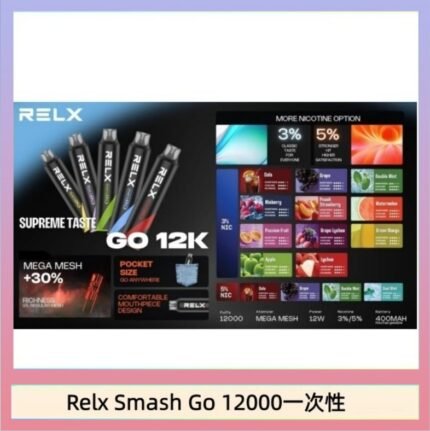 Relx Smash Go 12000 Puffs 一次性電子煙拋棄式12W輸出